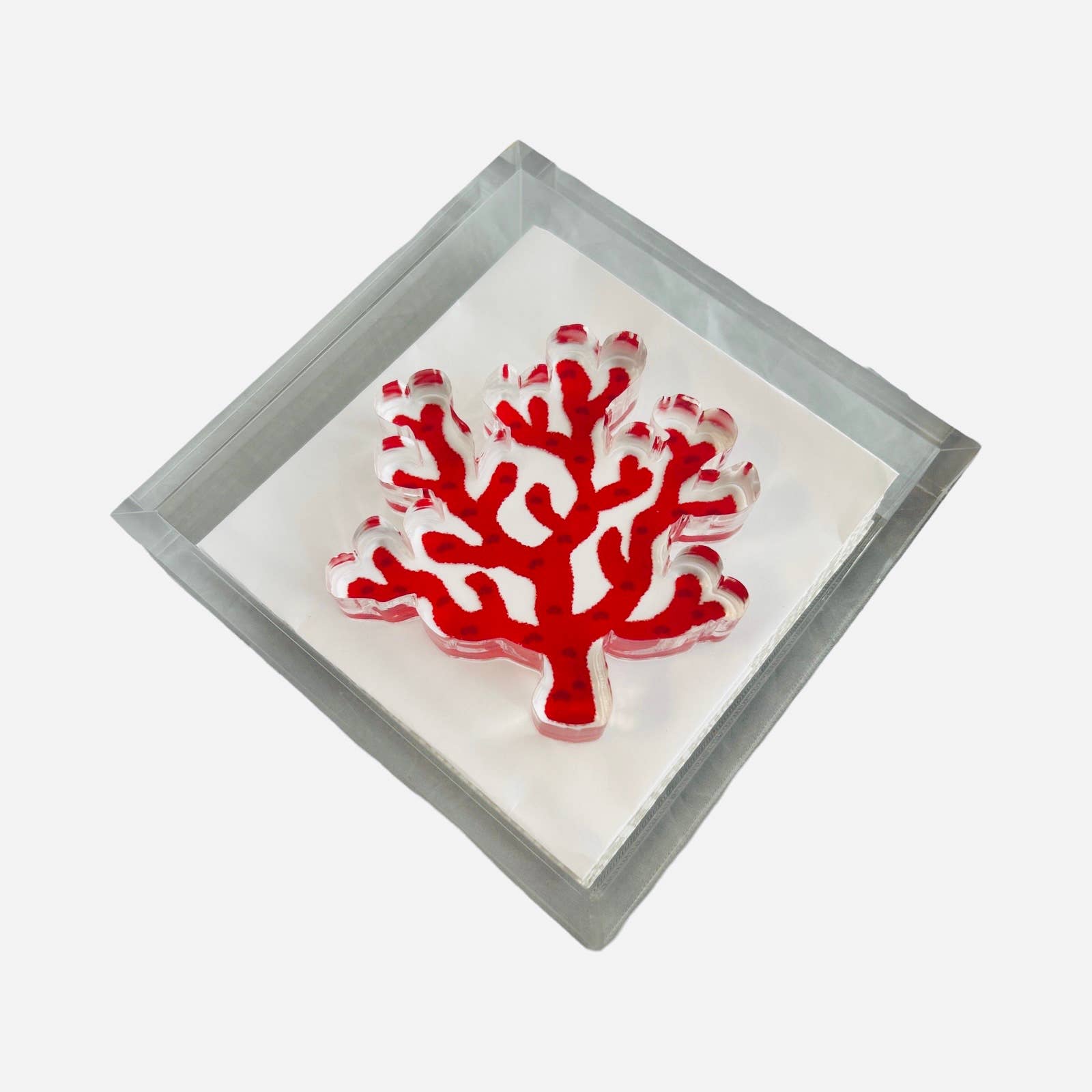Acrylic Napkin Weight, Coral