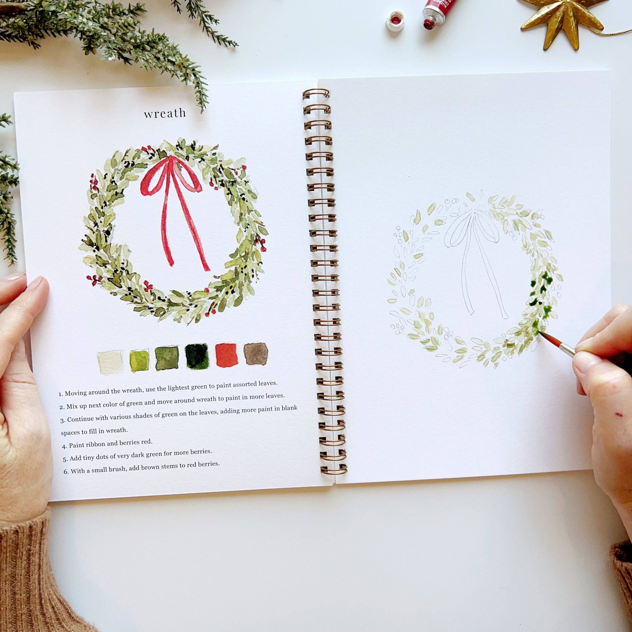 Christmas Watercolor Workbook Set
