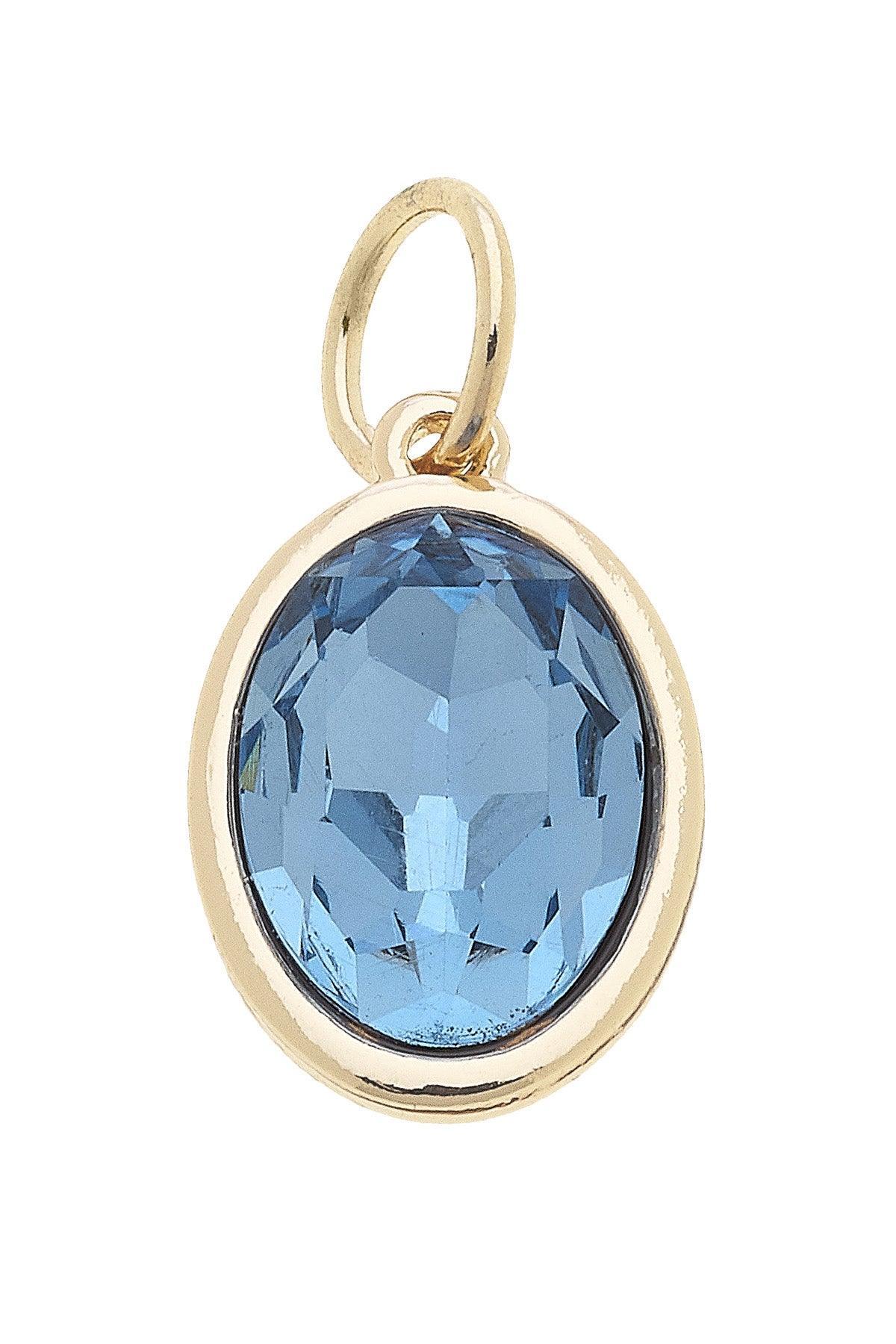 Gemstone Charm in Blue Topaz