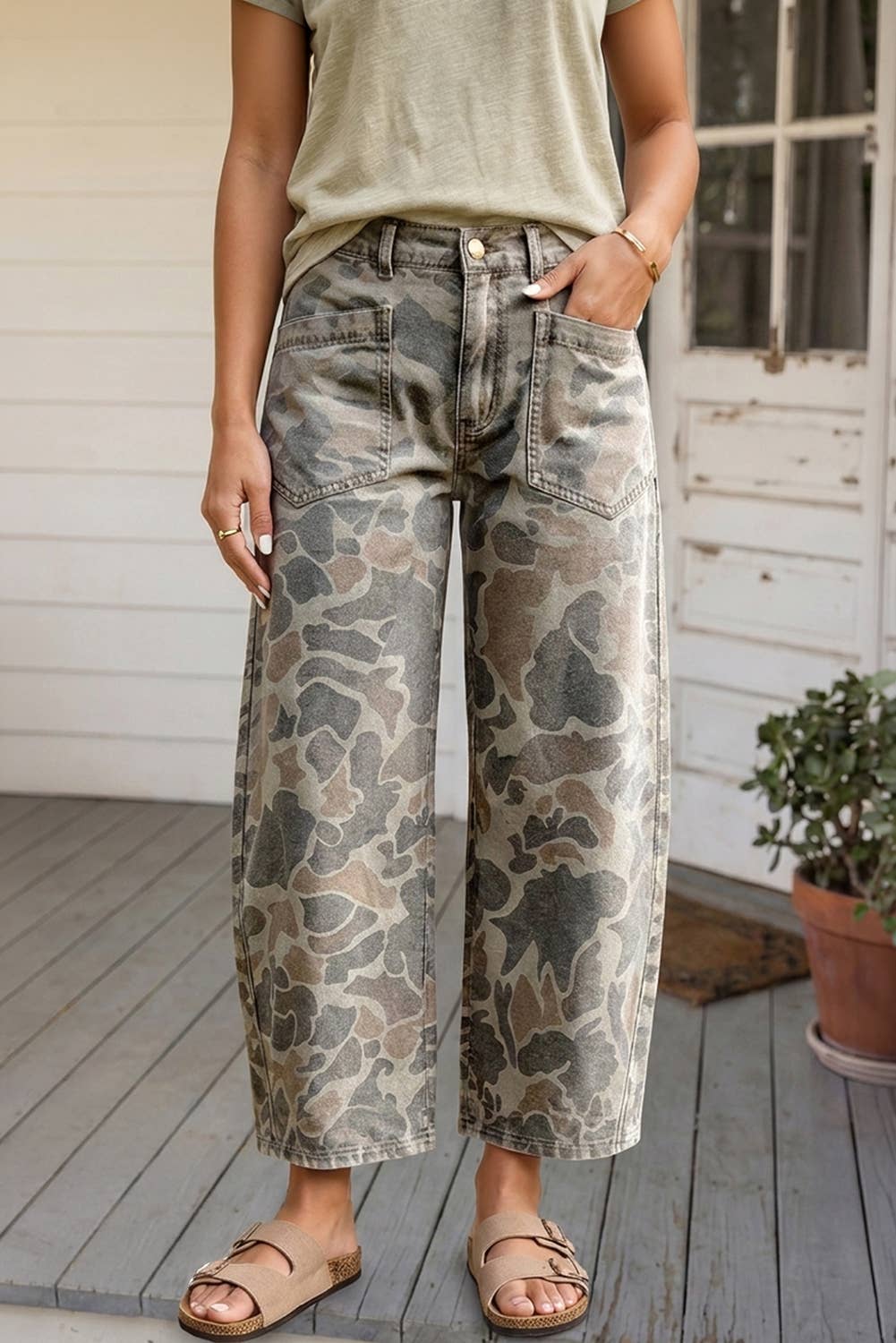 LAS Camouflage Ankle Length Jeans