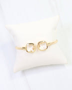 Kira Square Crystal Cuff Bracelet Clear
