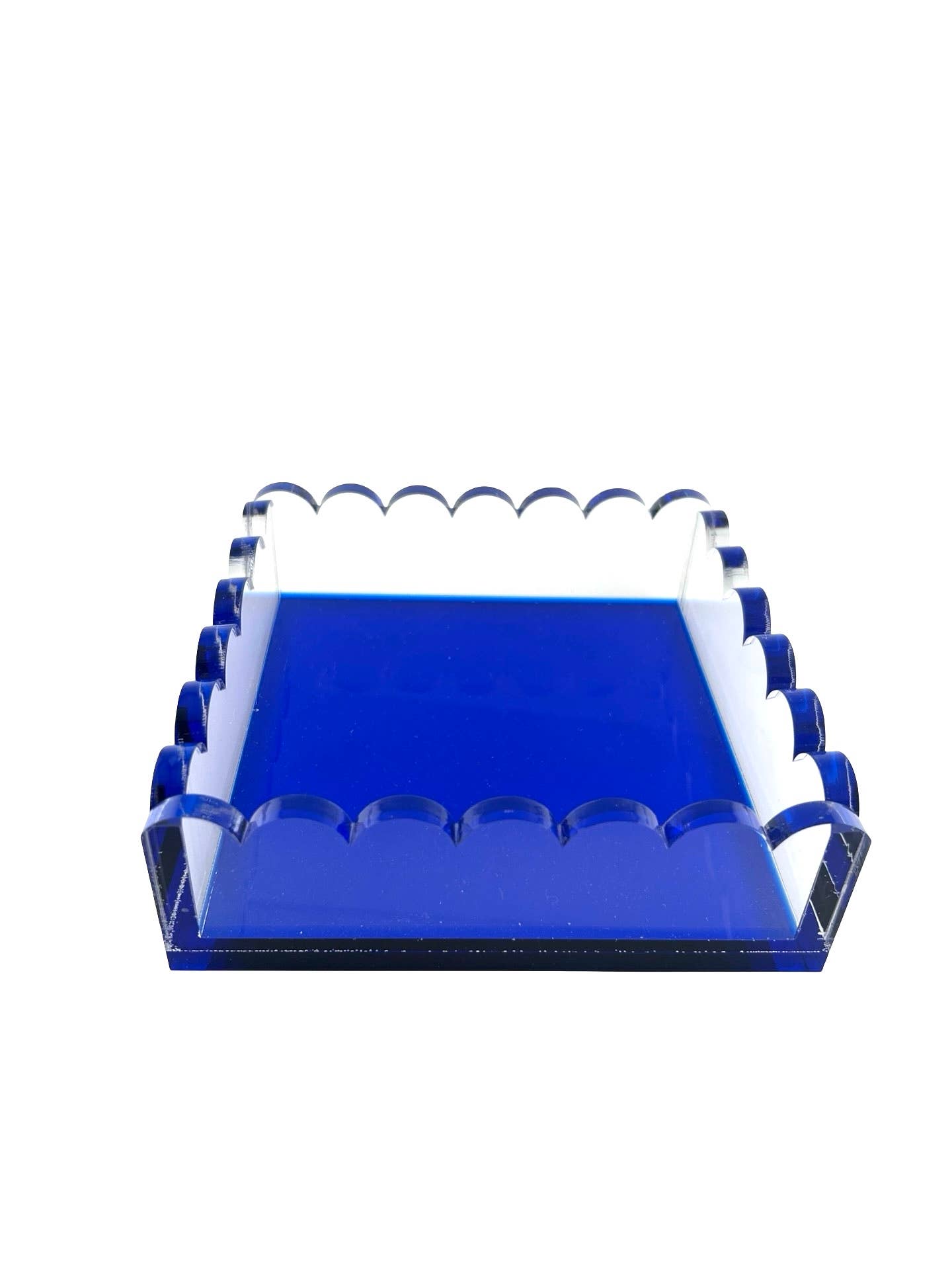 Cocktail Napkin Holder, Scalloped/Indigo