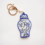 Handed Beaded keychains backed by faux leather