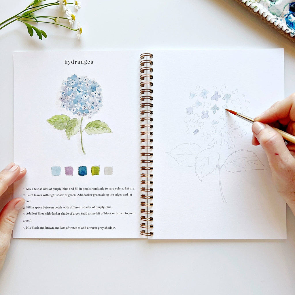 Flowers Watercolor Workbook Set