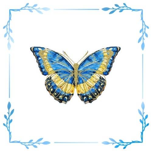 Linen-Feel Cocktail Napkins, Blue Butterfly