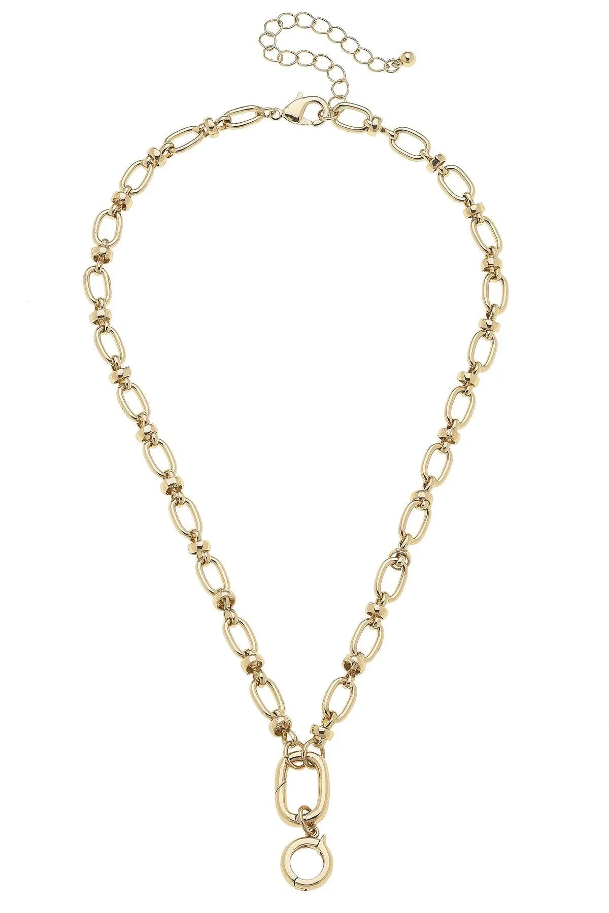 Lilah Cable Link Charm Necklace Base in Shiny Gold