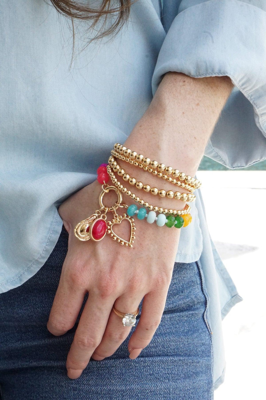 Lucy Gemstone Beaded Charm Bracelet Base