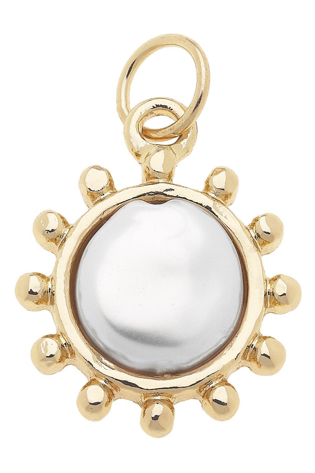 Pearl Cabochon Charm in Ivory
