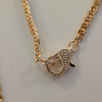 Maggie Pave Carabiner Charm Necklace Base in Shiny Gold