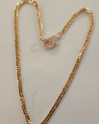 Maggie Pave Carabiner Charm Necklace Base in Shiny Gold